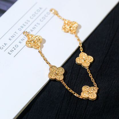 [LuxJewelry]CLOVER 5 MOTIFS BRONZING BRACELET