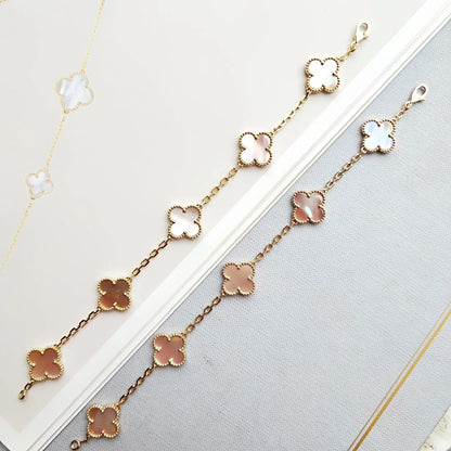 [LuxJewelry]CLOVER 5 PINK MOP BRACELET