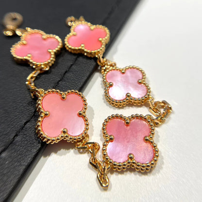 [LuxJewelry]CLOVER 5 PINK MOP BRACELET