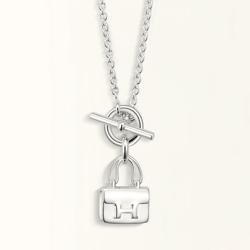 [LuxJewelry]POP H PEDANT SILVER NECKLACE