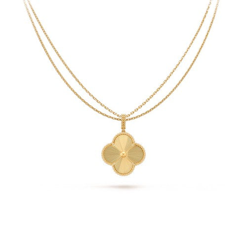 [LuxJewelry]CLOVER 25MM PEDANT NECKLACE GOLD
