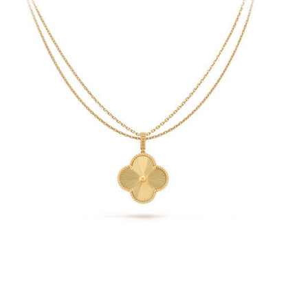 [LuxJewelry]CLOVER 25MM PEDANT NECKLACE GOLD