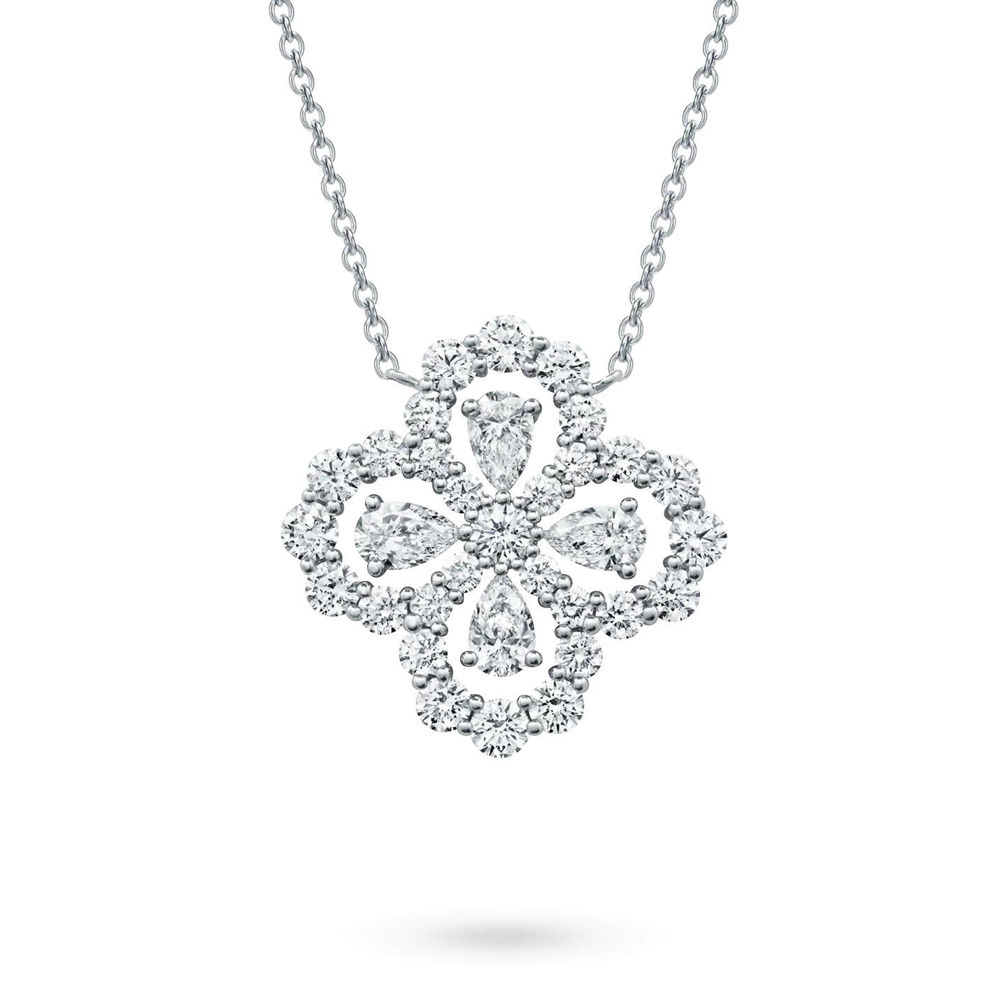 [LuxJewelry]LOOP NECKLACE FULL MOTIF DIAMOND 16MM MULTIPLE COLORS