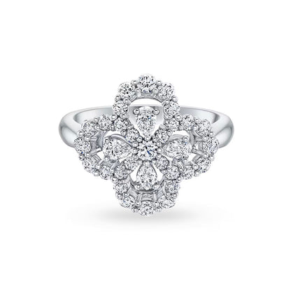 [LuxJewelry]LOOP RING FULL MOTIF DIAMOND 16MM SILVE