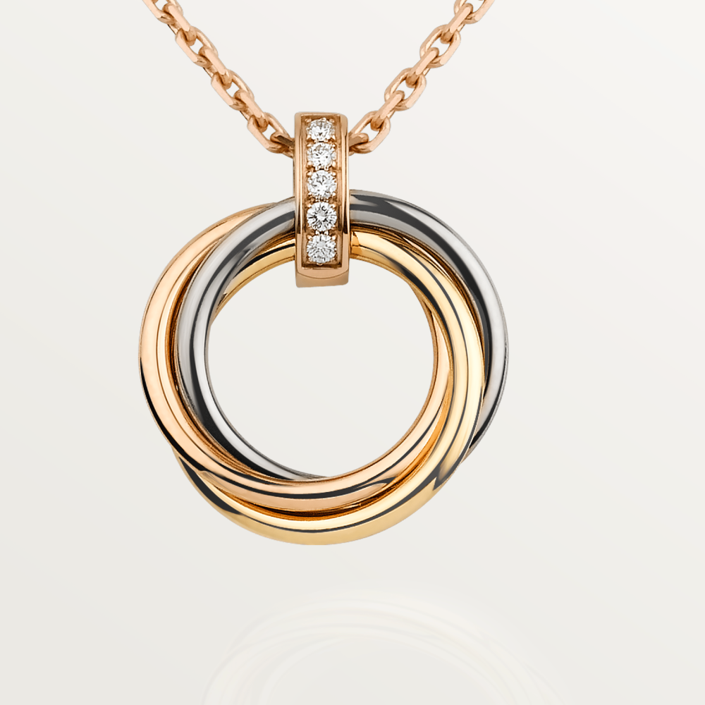 [LuxJewelry]TRINITY NECKLACE GOLD  DIAMONDS