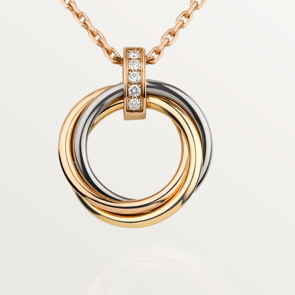 [LuxJewelry]TRINITY NECKLACE GOLD  DIAMONDS