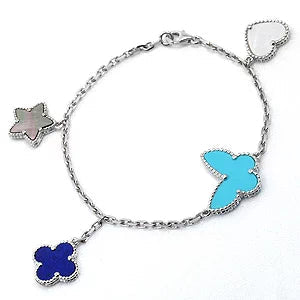 [Top&on]LUCKY SPRING SILVER BRACELET 4 MOTIF