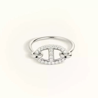 [LuxJewelry]RONDE SMALL SILVER DIAMOND RING