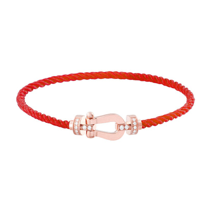 [LuxJewelry]FORCE 10 HALF DIAMOND PINK GOLD RED CORDERI LARGE AND MEDIUM MODEL
