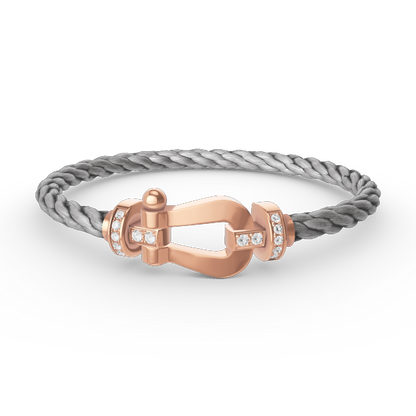 [LuxJewelry]FORCE LARGE HORSESHOE HALF DIAMOND BRACELET ROSE GOLD
