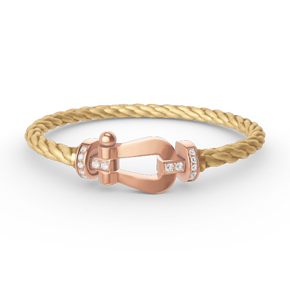 [LuxJewelry]FORCE LARGE HORSESHOE HALF DIAMOND BRACELET ROSE GOLD