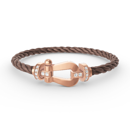 [LuxJewelry]FORCE LARGE HORSESHOE HALF DIAMOND BRACELET ROSE GOLD