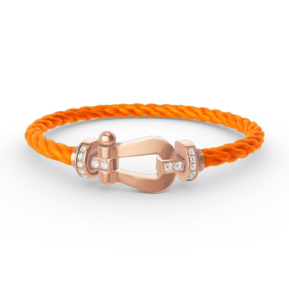 [LuxJewelry]FORCE LARGE HORSESHOE HALF DIAMOND BRACELET ROSE GOLD
