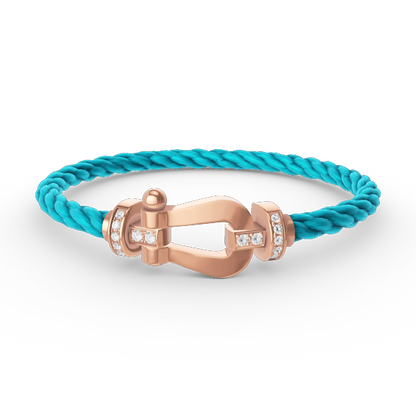 [LuxJewelry]FORCE LARGE HORSESHOE HALF DIAMOND BRACELET ROSE GOLD