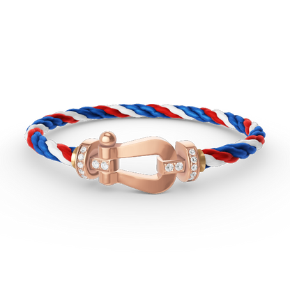 [LuxJewelry]FORCE LARGE HORSESHOE HALF DIAMOND BRACELET ROSE GOLD