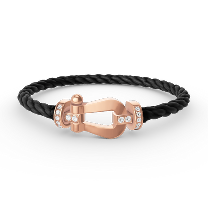 [LuxJewelry]FORCE LARGE HORSESHOE HALF DIAMOND BRACELET ROSE GOLD