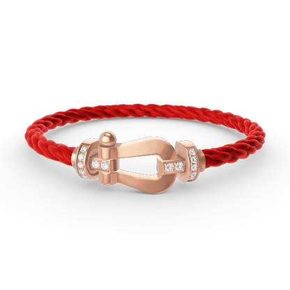 [LuxJewelry]FORCE LARGE HORSESHOE HALF DIAMOND BRACELET ROSE GOLD