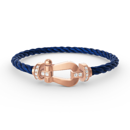 [LuxJewelry]FORCE LARGE HORSESHOE HALF DIAMOND BRACELET ROSE GOLD