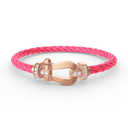 [LuxJewelry]FORCE LARGE HORSESHOE HALF DIAMOND BRACELET ROSE GOLD