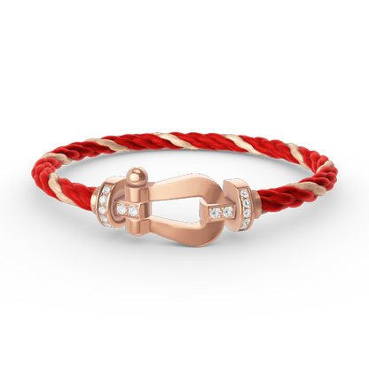 [LuxJewelry]FORCE LARGE HORSESHOE HALF DIAMOND BRACELET ROSE GOLD