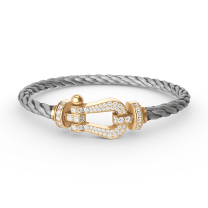 [LuxJewelry]FORCE LARGE HORSESHOE FULL DIAMOND BRACELET GOLD