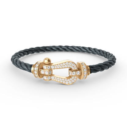 [LuxJewelry]FORCE LARGE HORSESHOE FULL DIAMOND BRACELET GOLD