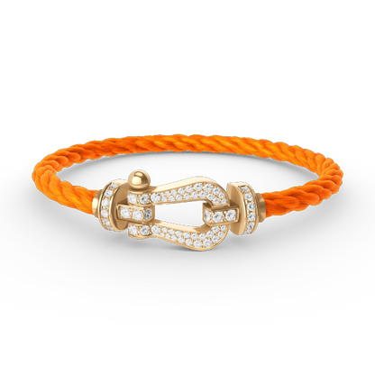 [LuxJewelry]FORCE LARGE HORSESHOE FULL DIAMOND BRACELET GOLD