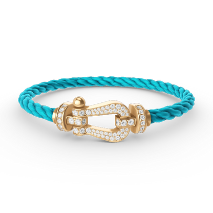 [LuxJewelry]FORCE LARGE HORSESHOE FULL DIAMOND BRACELET GOLD