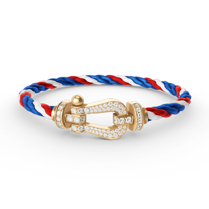 [LuxJewelry]FORCE LARGE HORSESHOE FULL DIAMOND BRACELET GOLD