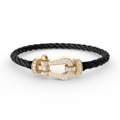 [LuxJewelry]FORCE LARGE HORSESHOE FULL DIAMOND BRACELET GOLD