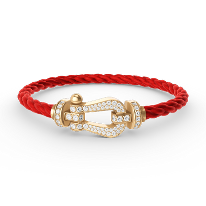 [LuxJewelry]FORCE LARGE HORSESHOE FULL DIAMOND BRACELET GOLD