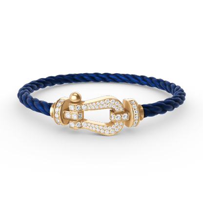 [LuxJewelry]FORCE LARGE HORSESHOE FULL DIAMOND BRACELET GOLD