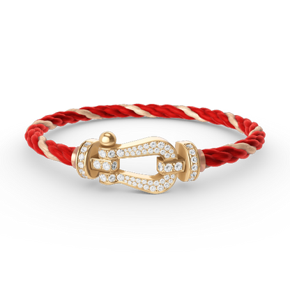 [LuxJewelry]FORCE LARGE HORSESHOE FULL DIAMOND BRACELET GOLD