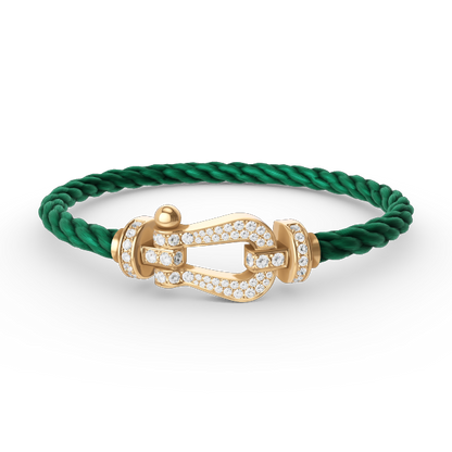 [LuxJewelry]FORCE LARGE HORSESHOE FULL DIAMOND BRACELET GOLD