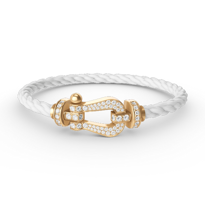 [LuxJewelry]FORCE LARGE HORSESHOE FULL DIAMOND BRACELET GOLD