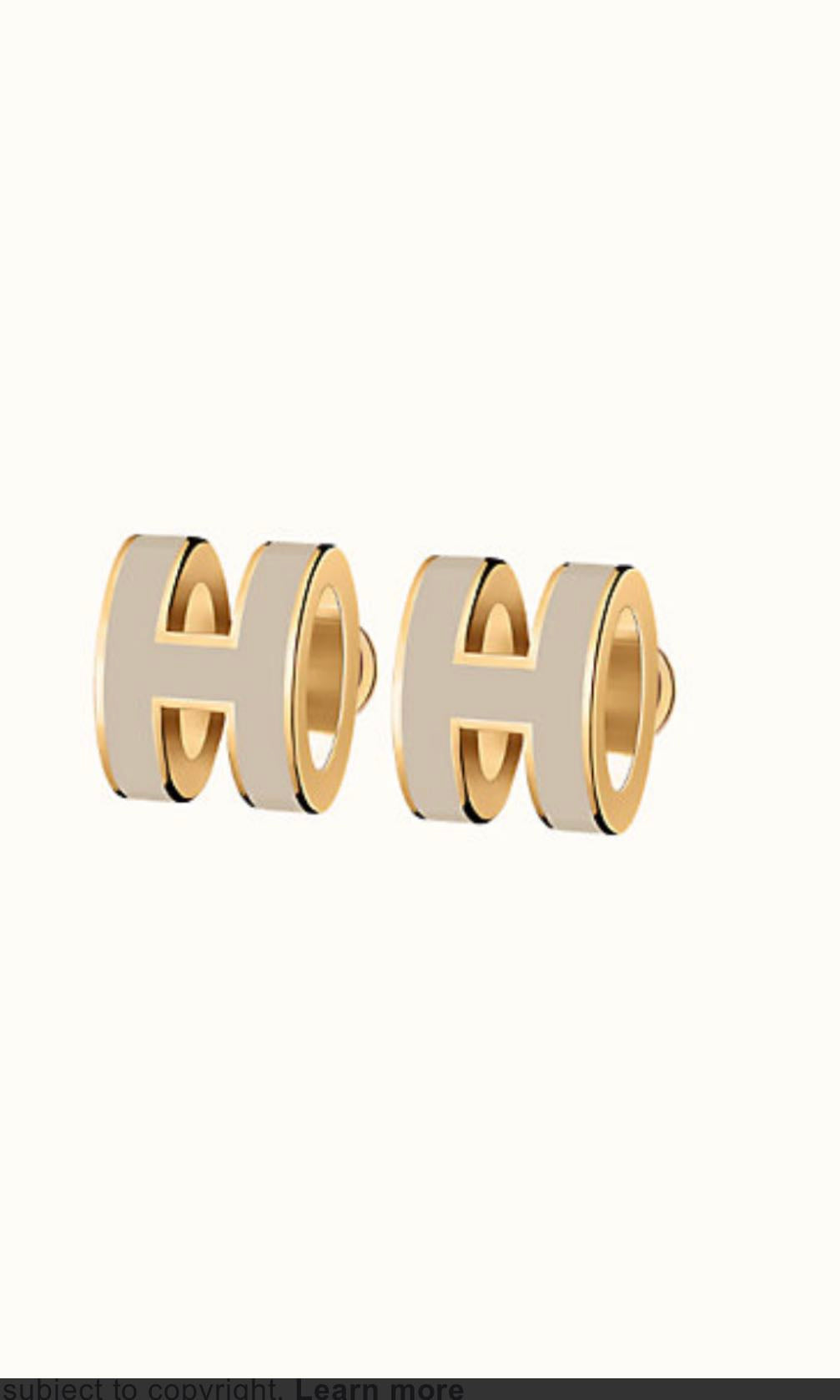 [LuxJewelry]MINI POP H GOLD EARRINGS GREY
