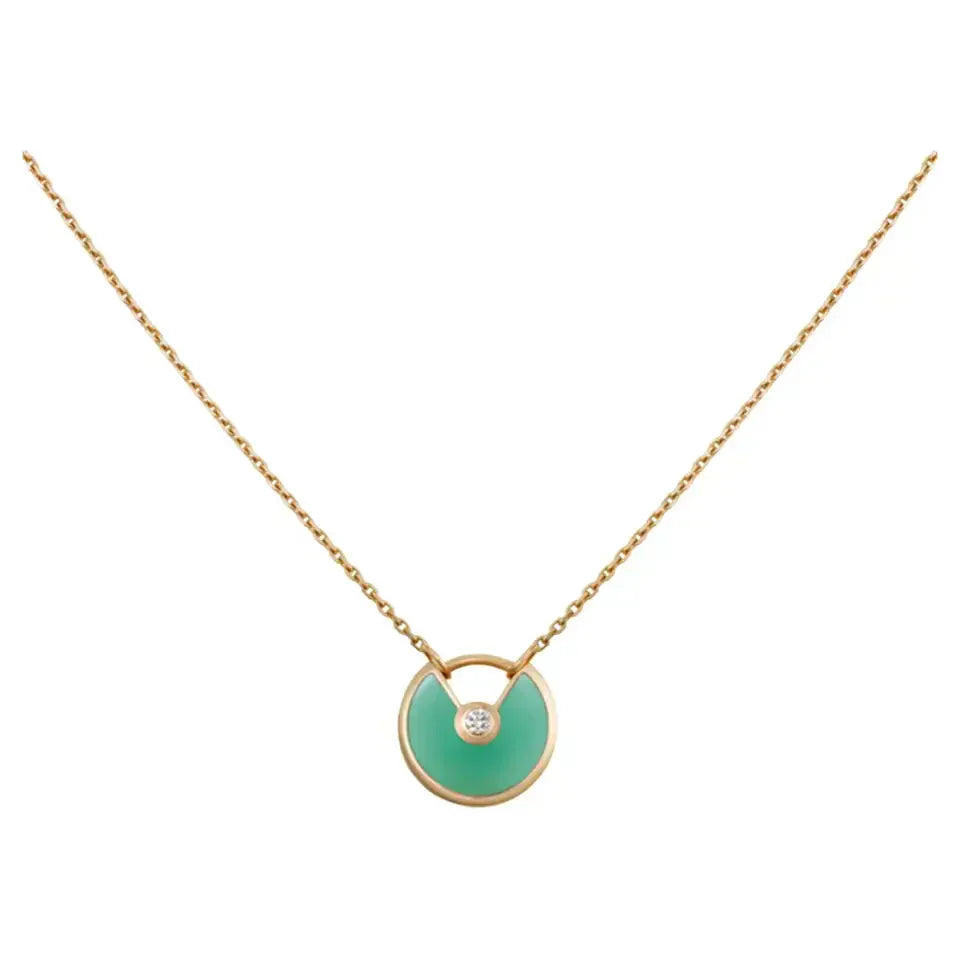 [LuxJewelry]AMULETTE GOLD MALACHITE NECKLACE