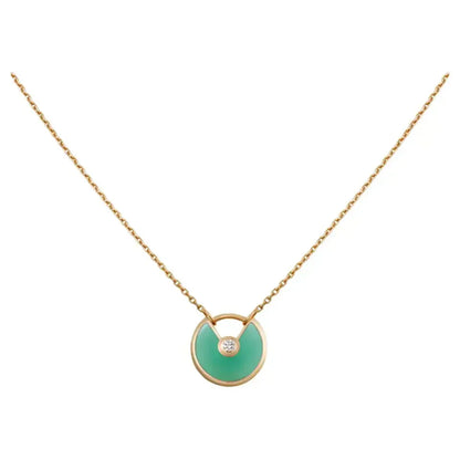 [LuxJewelry]AMULETTE GOLD MALACHITE NECKLACE