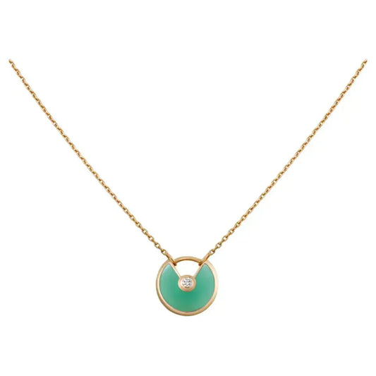 [LuxJewelry]AMULETTE GOLD MALACHITE NECKLACE