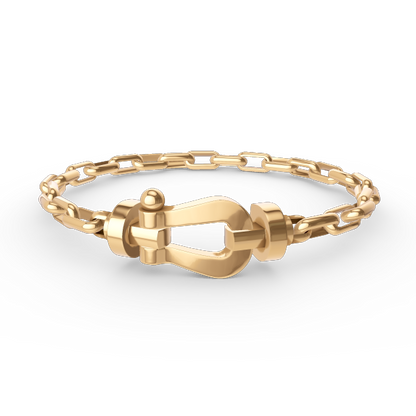 [LuxJewelry]FORCE LARGE HORSESHOE CLASP  METAL BRACELET