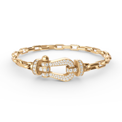 [LuxJewelry]FORCE LARGE HORSESHOE CLASP  METAL BRACELET
