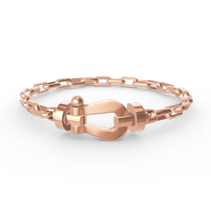 [LuxJewelry]FORCE LARGE HORSESHOE CLASP  METAL BRACELET