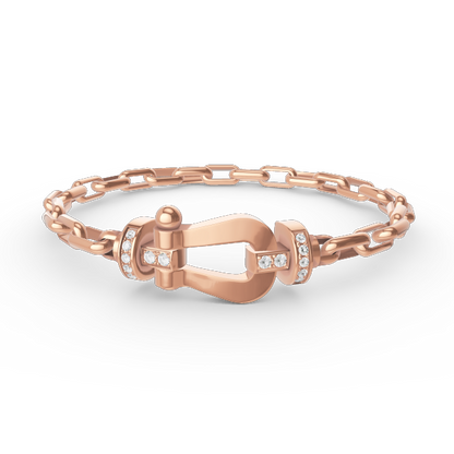 [LuxJewelry]FORCE LARGE HORSESHOE CLASP  METAL BRACELET