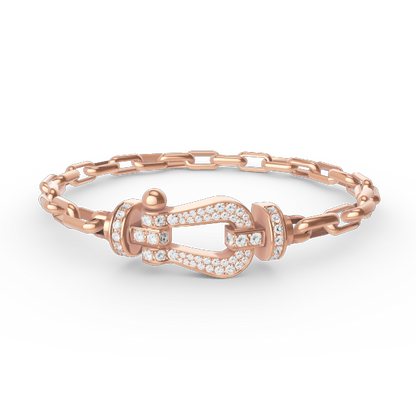 [LuxJewelry]FORCE LARGE HORSESHOE CLASP  METAL BRACELET