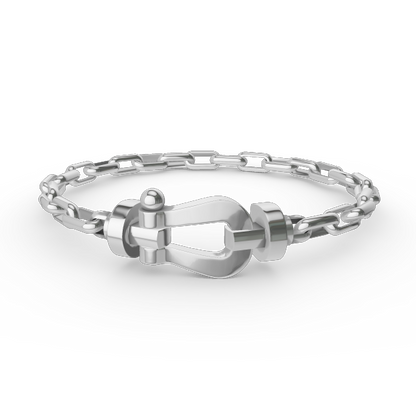 [LuxJewelry]FORCE LARGE HORSESHOE CLASP  METAL BRACELET