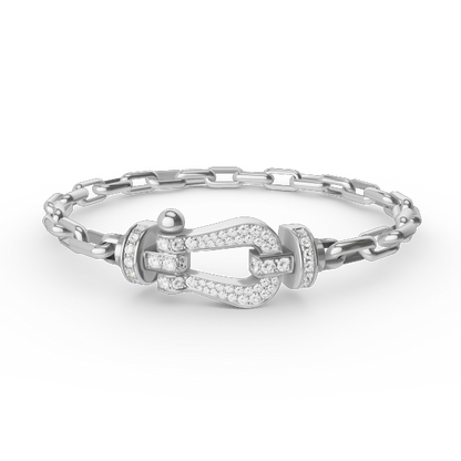 [LuxJewelry]FORCE LARGE HORSESHOE CLASP  METAL BRACELET