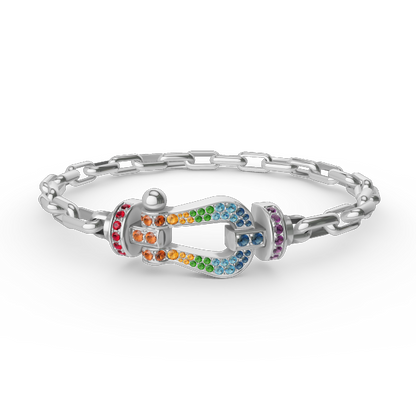 [LuxJewelry]FORCE LARGE HORSESHOE CLASP  METAL BRACELET