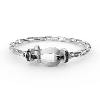 [LuxJewelry]FORCE LARGE HORSESHOE CLASP  METAL BRACELET