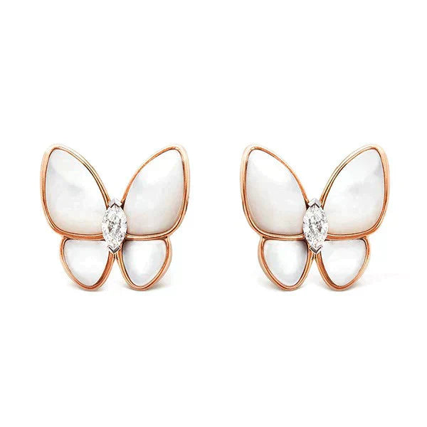 [LuxJewelry]BUTTERFLY MOP DIAMOND EARRINGS