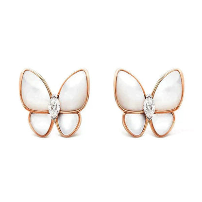 [LuxJewelry]BUTTERFLY MOP DIAMOND EARRINGS
